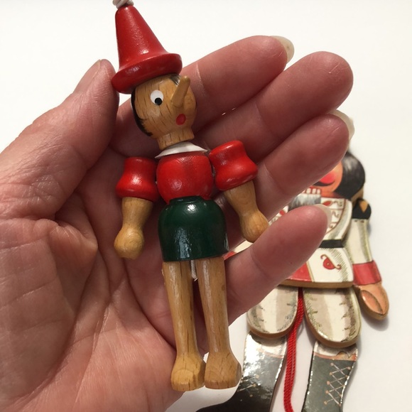 Bundle Vintage Wooden Ornaments-Italy Pinocchio Germany Clock And Nutcracker - Picture 11 of 14